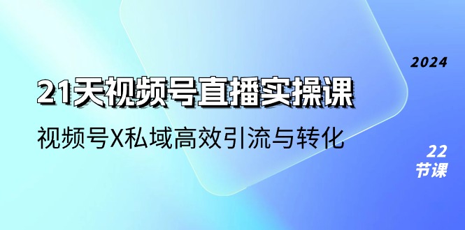 21天视频号直播实操课，视频号X私域高效引流与转化（22节课）-小i项目网