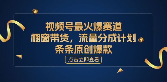 （11009期）[您的孩子取得成功获得上位]微信视频号最火跑道，橱窗展示卖货，流量分成方案，条…-小i项目网