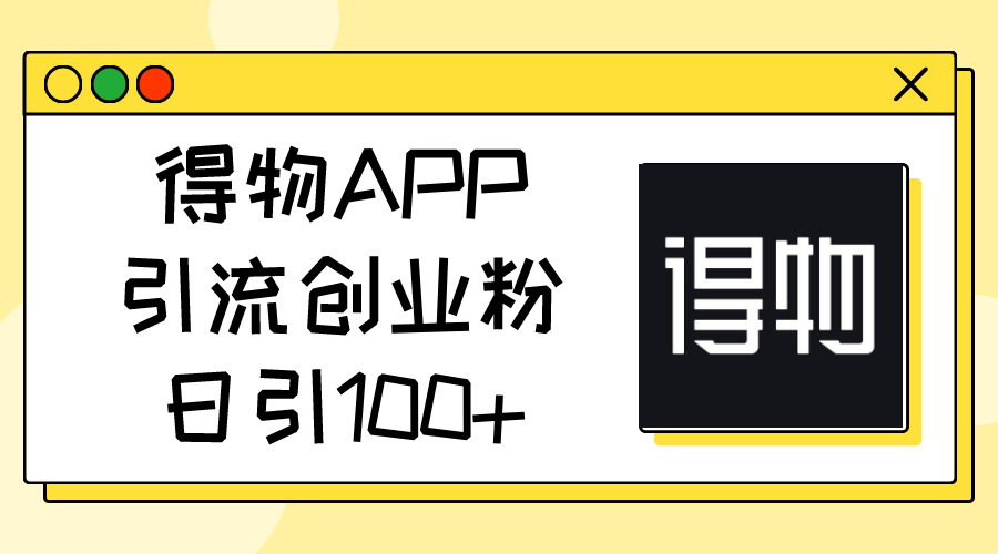 （11027期）得物APPAPP引流方法自主创业粉，日引100-小i项目网