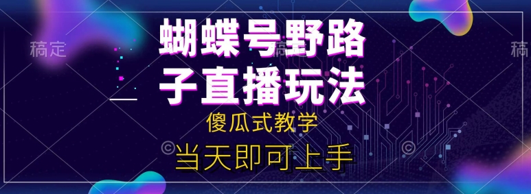 彩蝶号自撸直播间掘金队歪门邪道课堂教学，简易没脑子，当日就能入门-小i项目网