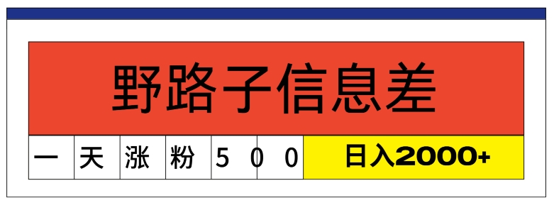 全新《1000个野路子信息差》新模式，字幕视频，单独著作暴粉5000 ，新手快速上手-小i项目网