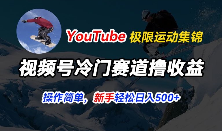 微信视频号小众跑道撸盈利，YouTube运送滑雪运动合集，暴力行为养号，使用方便总流量高，轻轻松松日入5张【揭密】-小i项目网