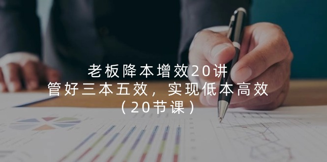 （11238期）老板 降本增效20讲，管好 三本五效，实现低本高效（20节课）-小i项目网