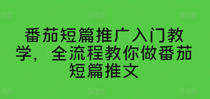 西红柿短篇小说营销推广新手入门课堂教学，全过程手把手带你西红柿短篇小说文章-小i项目网