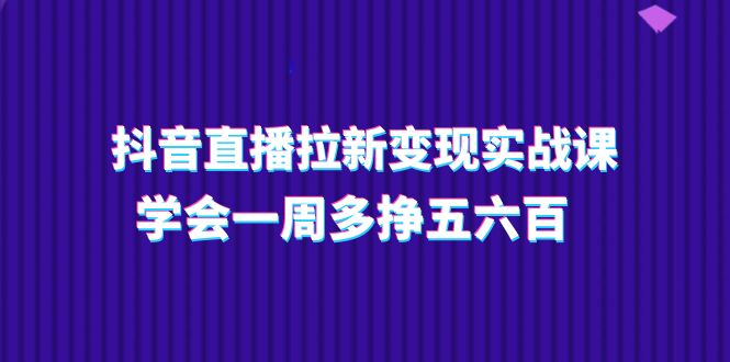 （11254期）抖音直播拉新变现实操课，学会一周多挣五六百（15节课）-小i项目网