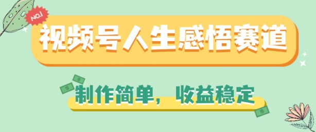 微信视频号人生的感悟跑道，制作简单，收益稳定【揭密】-小i项目网