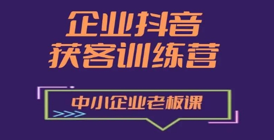 企业抖音营销拓客提高夏令营，中小型企业老总必修课程-小i项目网