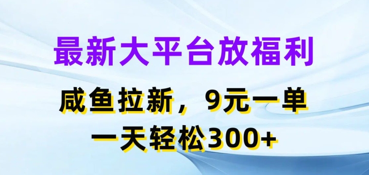 全新网络平台放褔利，闲鱼拉新项目，9元一单，一天轻轻松松3张-小i项目网