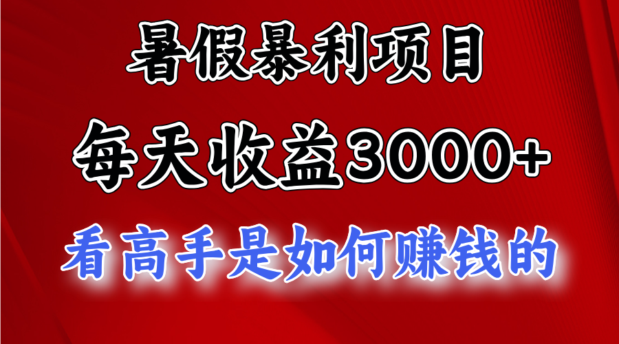 （11422期）暑期赚钱项目，每日盈利3000  加把劲可以达到5000 ，暑期大流量来了-小i项目网