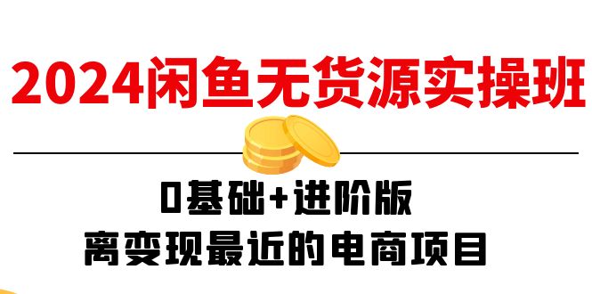 （11535期）2024闲鱼平台-无货源电商实际操作班：0基本 升级版，离转现近期的电商项目（15节）-小i项目网