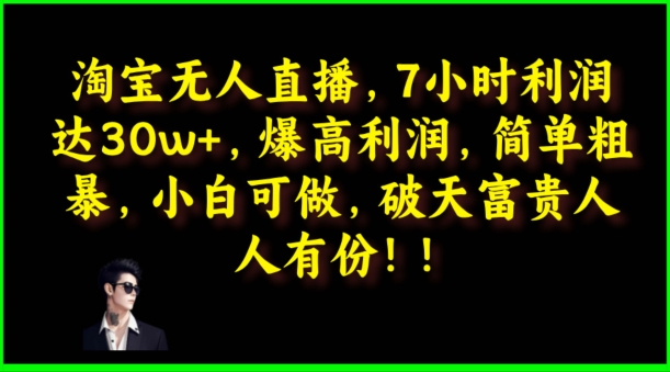 淘宝网无人直播，绝对高盈利，简单直接，小白可做-小i项目网