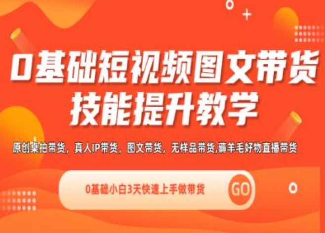 0基本小视频图文并茂卖货实操能力提高课堂教学(视频课堂 视频课程),0基本新手3天快速入门做卖货-小i项目网