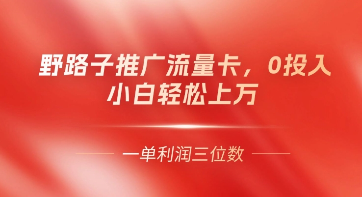 歪门邪道营销推广上网卡，一单利润几百，0资金投入，新手轻轻松松过万-小i项目网