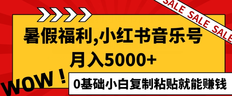 小红书的音乐号月入5000 ，0基本新手拷贝也能赚钱-小i项目网