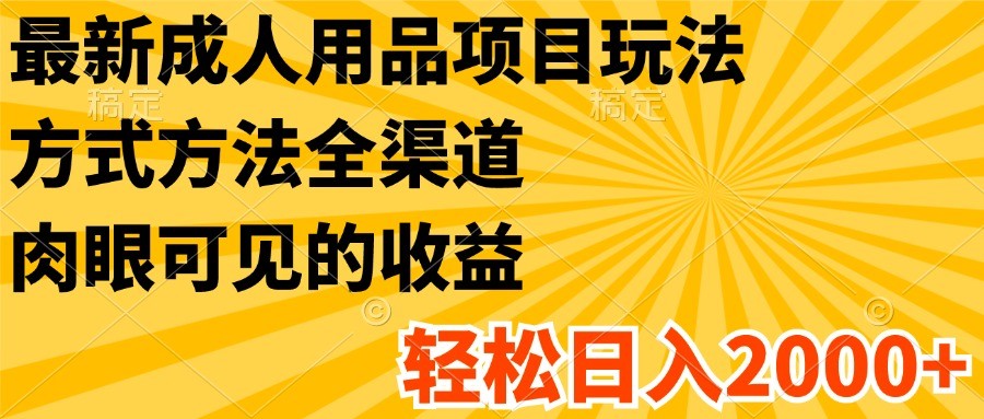 全新两性用品新项目游戏玩法，具体方法新零售，很明显的盈利，轻轻松松日入2000-中创网_分享创业资讯_最新网络项目资源-小i项目网