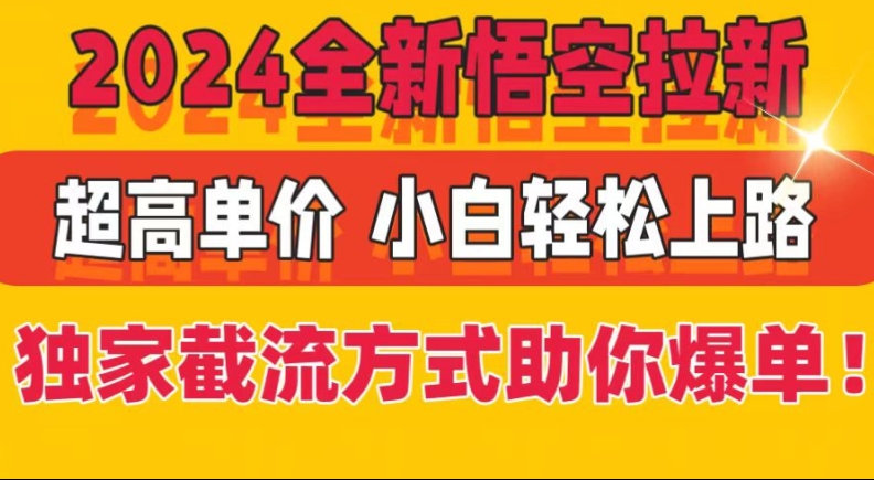 2024全新升级孙悟空引流，极高价格，独家代理截留方法帮助你打造爆款，新手快速上手-小i项目网