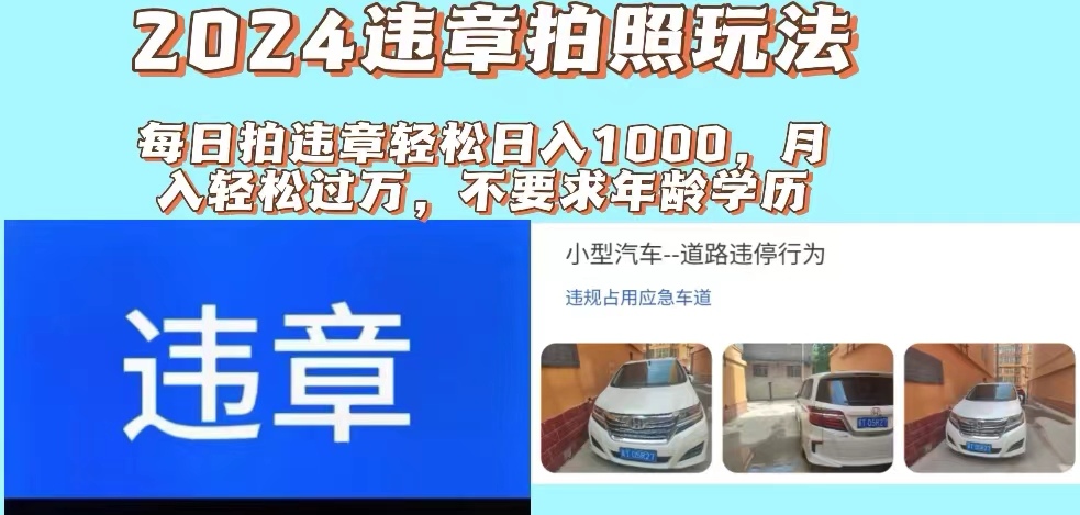 （11743期）2024违章拍照新玩法，推广躺赚+拍照赚钱双模式，日入1000+-小i项目网