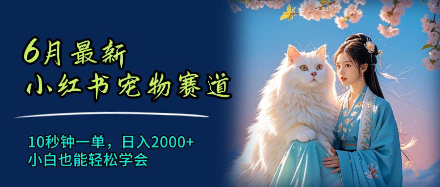 （11771期）6月全新小红书的小宠物跑道，10秒左右一单，日入2000 ，新手都可以轻松懂得-小i项目网