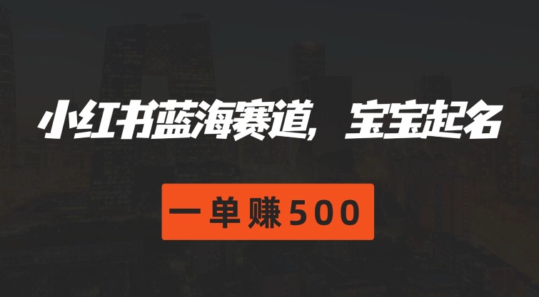 小红书的瀚海跑道，宝宝取名，一单赚500-小i项目网