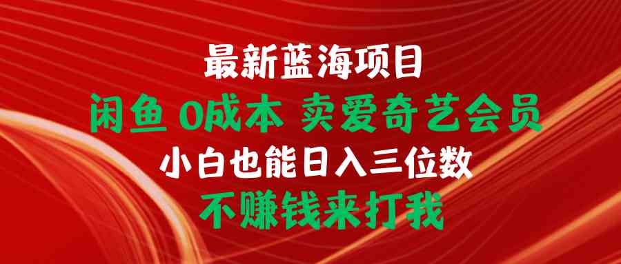 淘宝闲鱼VIP，0成本费，当日开单 日入1.5k，不断回购-小i项目网