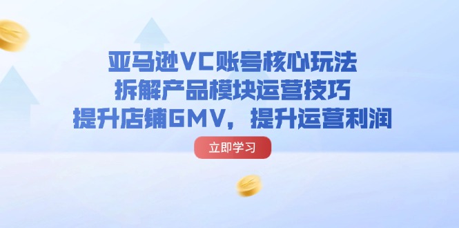 （11848期）亚马逊平台VC账户游戏核心玩法，拆卸商品控制模块运营方法，提升店铺GMV，提高运营利润-小i项目网