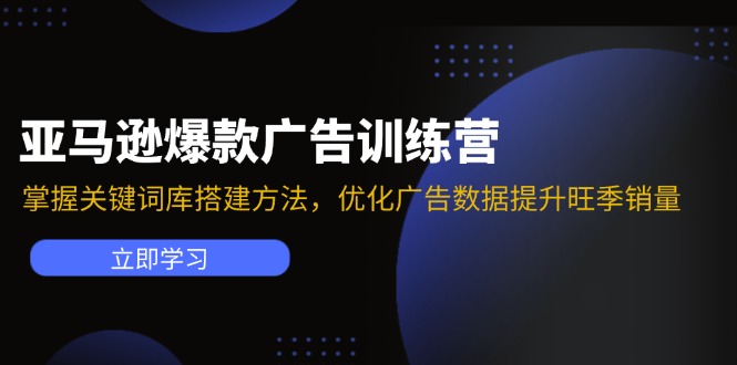 （11858期）亚马逊爆款广告训练营：掌握关键词库搭建方法，优化广告数据提升旺季销量-小i项目网