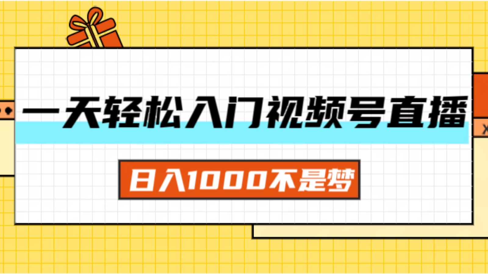 （11906期）一天入门视频号直播带货，日入1000不是梦-小i项目网