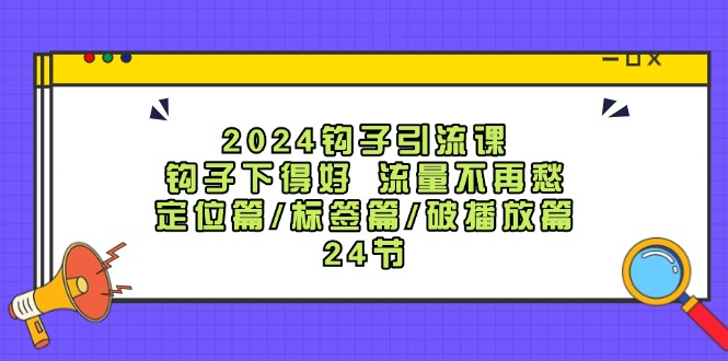 （12097期）2024钩子·引流课：钩子下得好 流量不再愁，定位篇/标签篇/破播放篇/24节-小i项目网