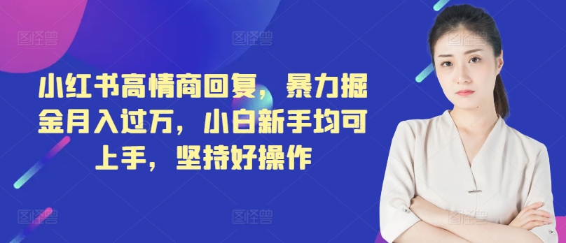 小红书的高情商回复，暴力行为掘金队月入了万，新手初学者都可入门，坚持不懈好操作-小i项目网