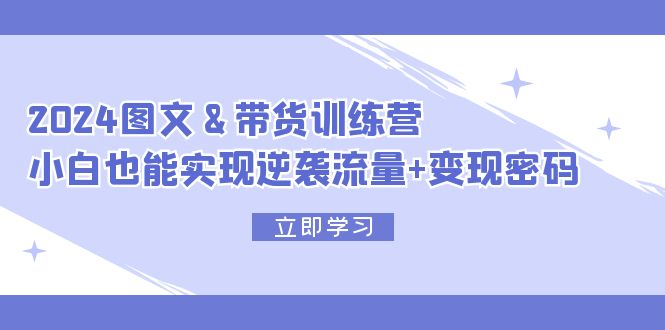 （12137期）2024 图文+带货训练营，小白也能实现逆袭流量+变现密码-小i项目网