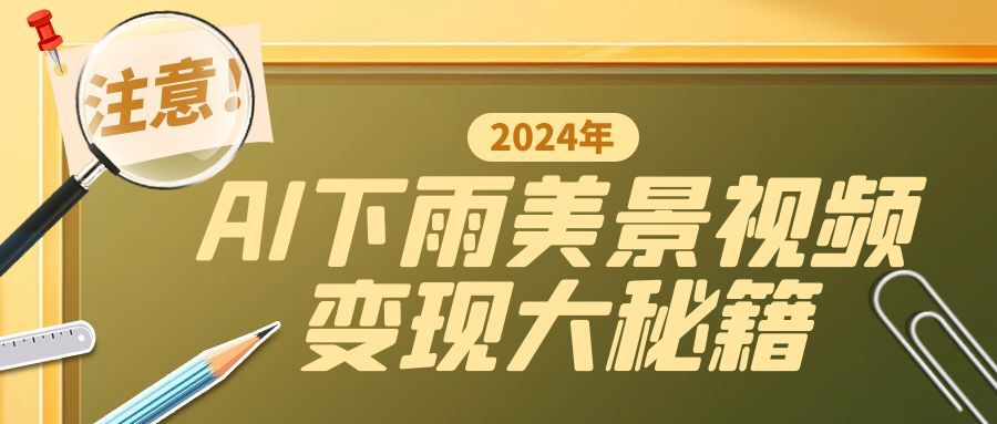 一键生成AI下雨美景视频，零基础打造1700万播放神作，手把手教你变现秘籍-小i项目网