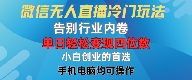 微信无人在线小众游戏玩法，道别业内卷，单日轻轻松松转现四位数，新手的自主创业优选【揭密】-小i项目网