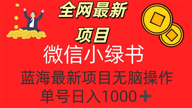 （12163期）全网最新项目，微信小绿书，做第一批吃肉的人，一天十几分钟，无脑单号…-小i项目网