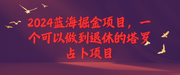 2024瀚海掘金队新项目，一个能做到退休塔罗牌占卜新项目-小i项目网