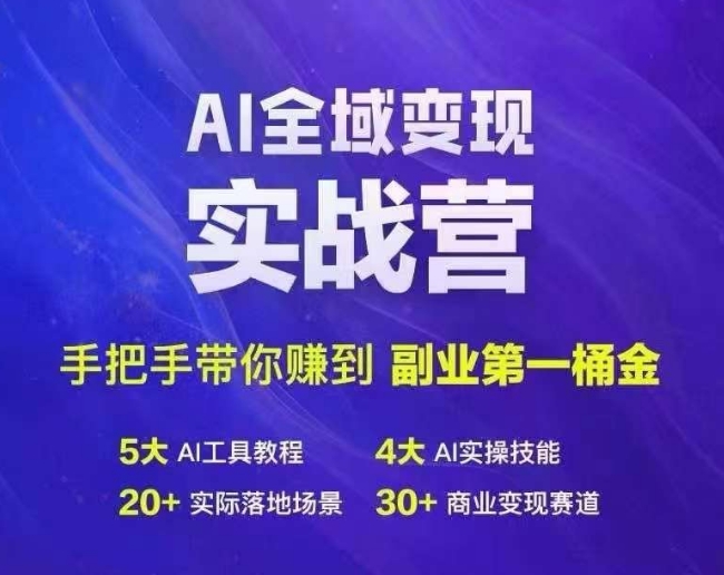 Ai示范区转现实战营，从零陪你挣到第二职业第1桶金-小i项目网