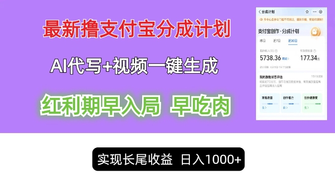 新视频一键生成和AI代笔撸支付宝钱包写作分为，轻轻松松日入1k-小i项目网