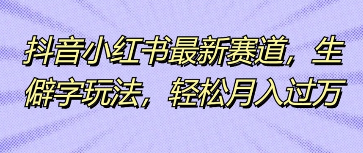 抖音小红书最新生态，不认识的字游戏玩法，轻轻松松月入了万-小i项目网