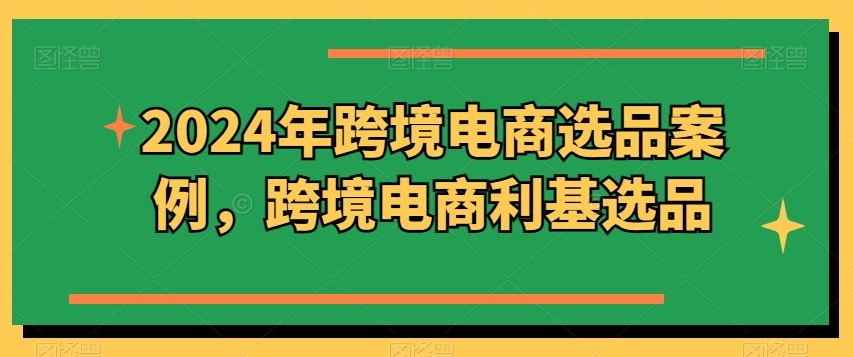 2024年跨境电商选品实例，跨境电子商务冷门选款（升级）-小i项目网