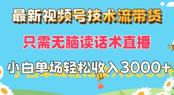 新视频号技术控卖货，仅需没脑子读销售话术直播间，小白单场直播纯收益都可以轻松做到3k-小i项目网