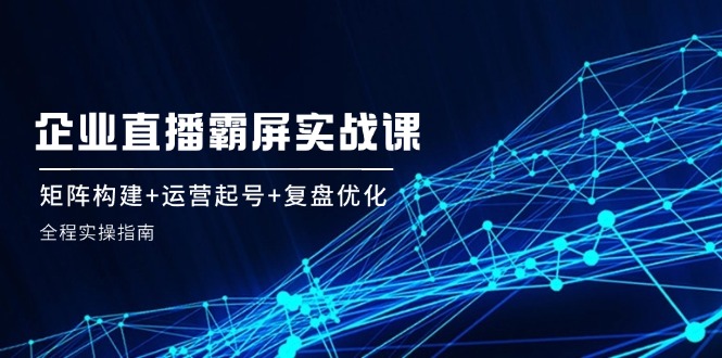 （12338期）企 业 直 播 霸 屏实战课：矩阵构建+运营起号+复盘优化，全程实操指南-小i项目网