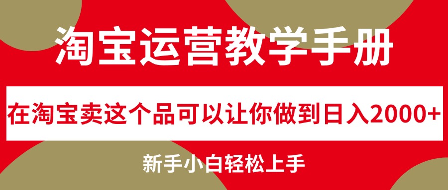 （12351期）淘宝运营教学手册，在淘宝卖这个品可以让你做到日入2000+，新手小白轻…-小i项目网