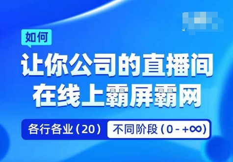 公司引流矩阵直播间刷屏实操课，使你企业直播间通过线上刷屏霸网-小i项目网