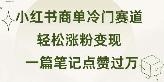 小红书的商单小众跑道 一篇手记关注点赞破万 轻轻松松增粉转现-小i项目网