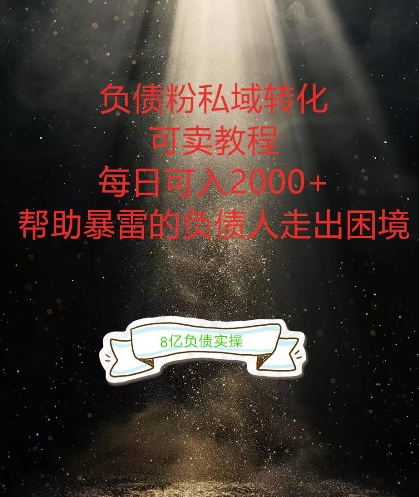 负债粉掘金计划，帮助负债者解决问题，债务规划，债务重组，最好的变现方式【揭秘】-小i项目网