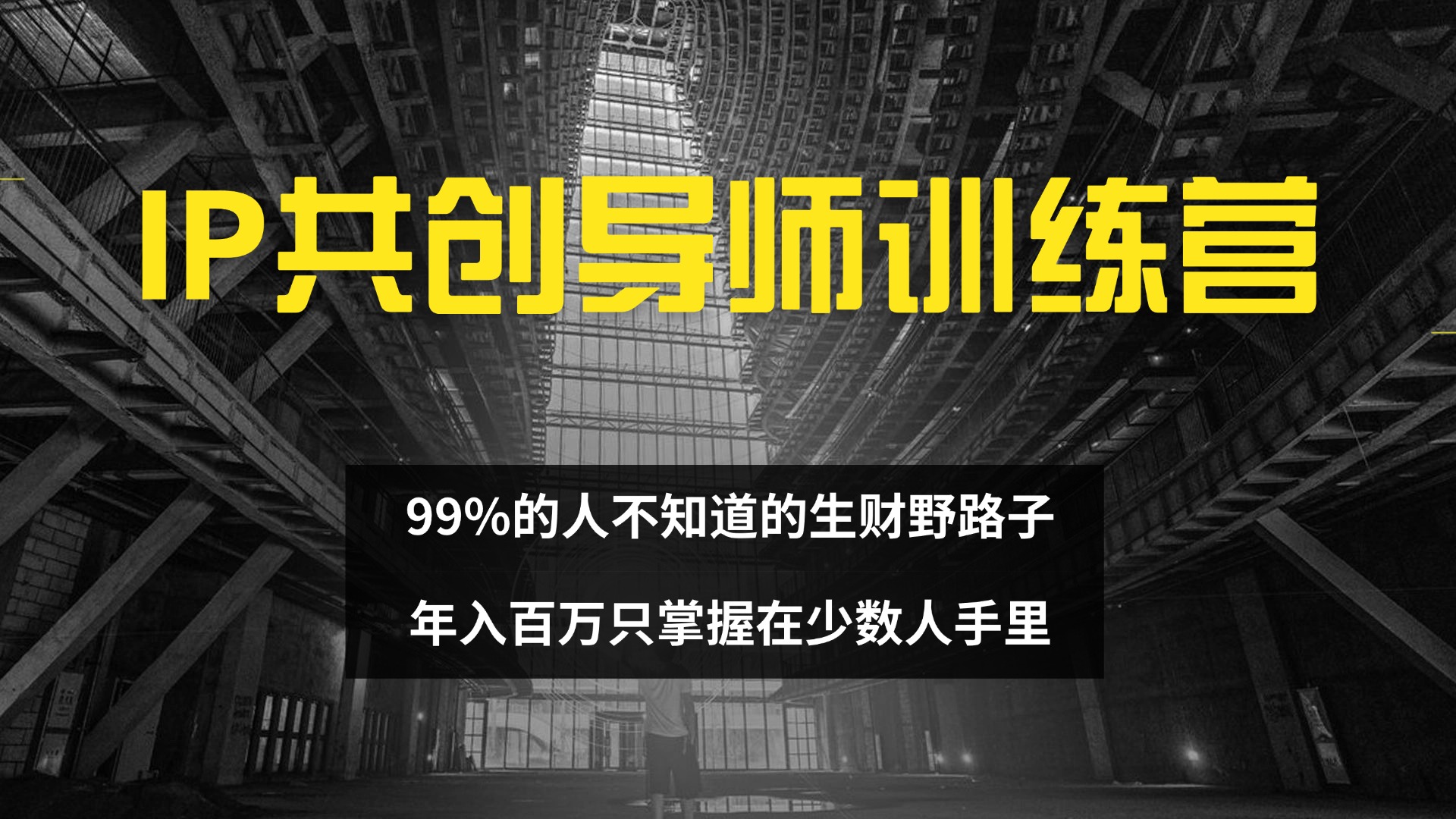 （12504期）IP共创导师训练营 99%的人不知道的生财野路子 只掌握在少数人手里-小i项目网