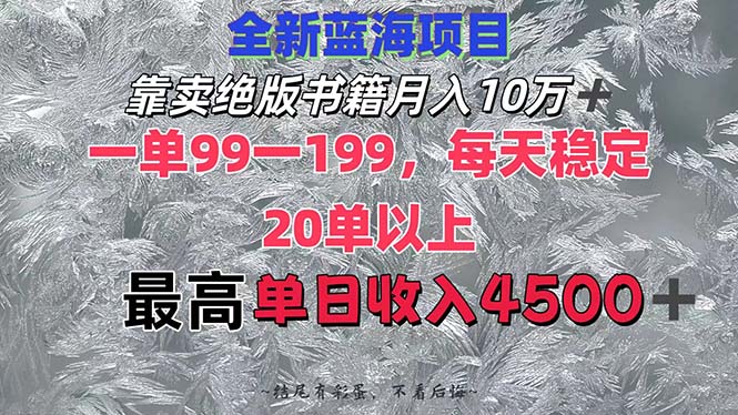 （12512期）靠卖绝版书籍月入10W+,一单99-199，一天平均20单以上，最高收益日入4500+-小i项目网