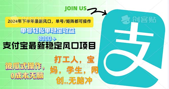 （12563期）下半年最新风口项目，支付宝最稳定玩法，0成本无脑操作，最快当天提现…-小i项目网