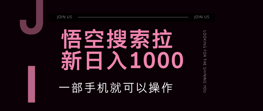 （12717期）悟空搜索类拉新 蓝海项目 一部手机就可以操作 教程非常详细-小i项目网