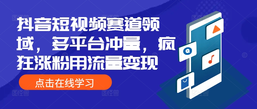 抖音短视频赛道领域，多平台冲量，疯狂涨粉用流量变现-小i项目网