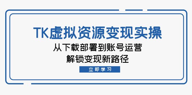 TK虚拟资源变现实操：从下载部署到账号运营，解锁变现新路径-小i项目网